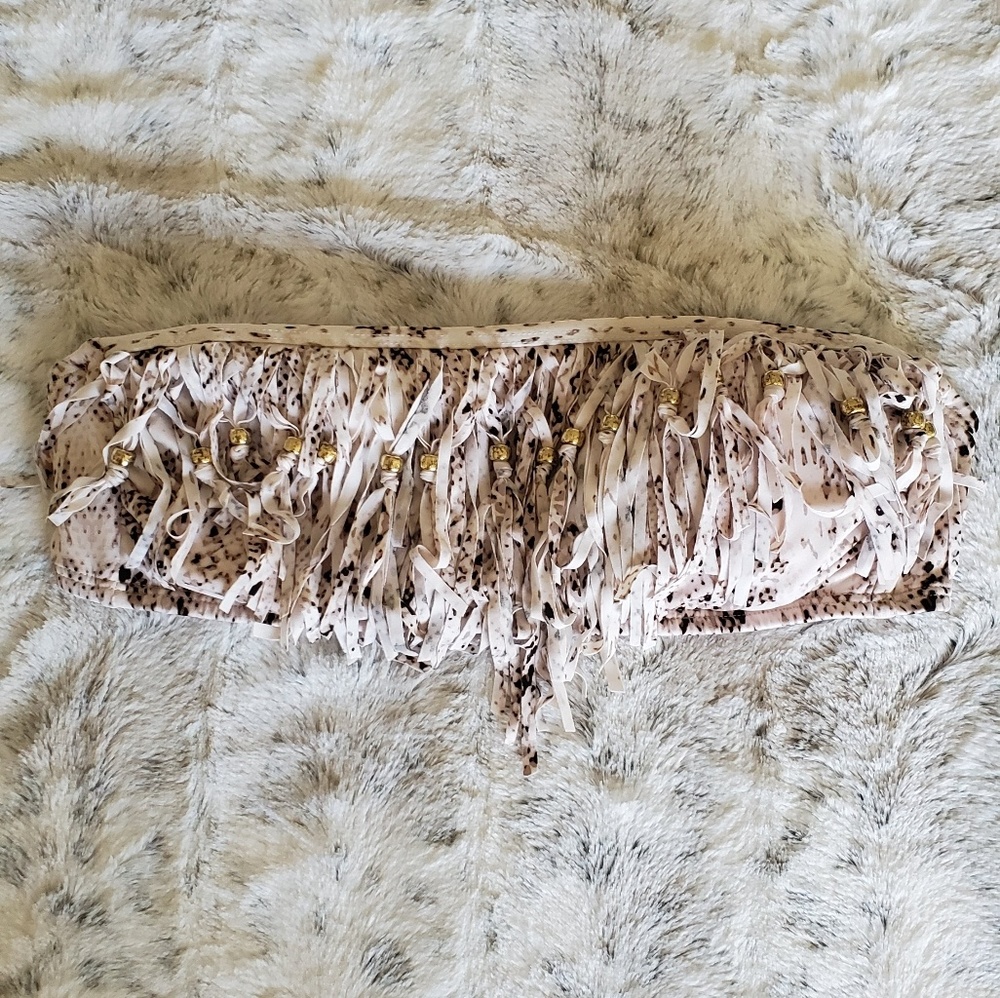 Strapless Fringe Swim Top